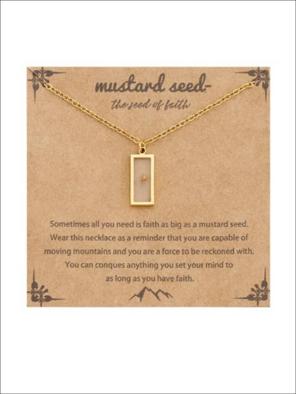 Stainless Steel Mustard Seed Pendant Necklace Christian Faith Gift 18+2in